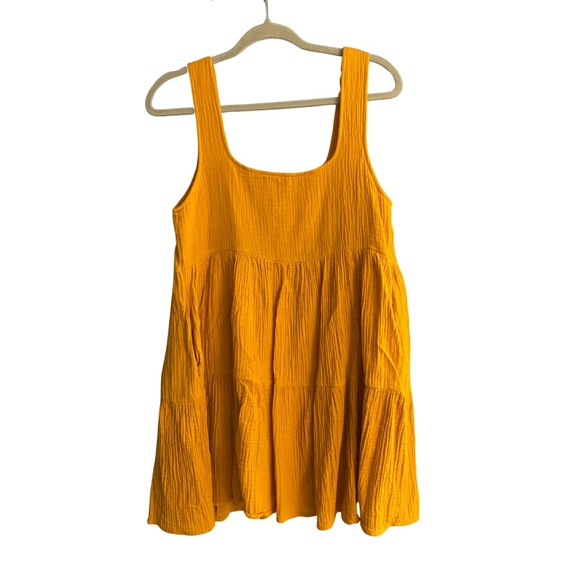 Urban Outfitters Yellow Gauze Mini Dress Size Medium - Picture 2 of 5